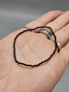 Miyuki Delica náramek - odstín černá 16 - 18 cm