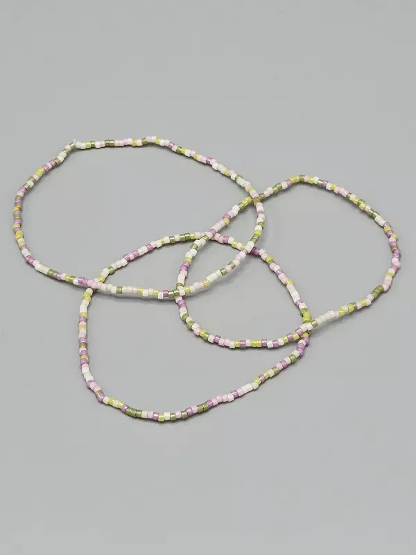 Miyuki Delica náramek - odstín jarní 16 - 18 cm