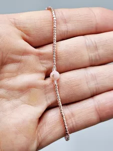 Miyuki Delica náramek shamballa - odstín růžové zlato s růžovým Opálem 16 - 20 cm