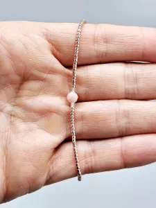 Miyuki Delica náramek shamballa - odstín růžové zlato s růžovým Opálem 16 - 20 cm