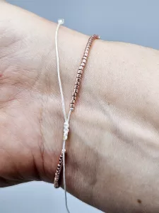 Miyuki Delica náramek shamballa - odstín růžové zlato s růžovým Opálem 16 - 20 cm