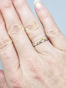 Miyuki Delica prsten - odstín jarní  | cca 5,2 cm (51 - 52 - 53), cca 5,4 cm (53 - 54 - 55), cca 5,7 cm (56 - 57 - 58)