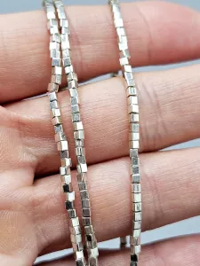 Miyuki Square náramek - odstín stříbrná 16 - 18 cm