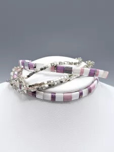 Miyuki Square náramek - odstín stříbrná 16 - 18 cm | cca 16 cm , cca 17 cm, cca 18 cm