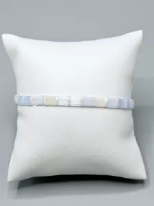 Miyuki Tila náramek - odstín hedvábně modrý s broskvovou 17 cm