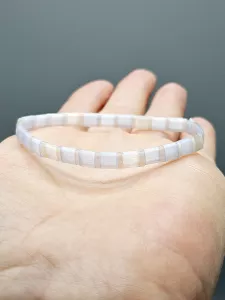 Miyuki Tila náramek - odstín hedvábně modrý s broskvovou 17 cm