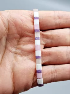 Miyuki Tila náramek - odstín růžovo fialová 16,5 cm