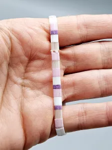 Miyuki Tila náramek - odstín růžovo fialová 16,5 cm