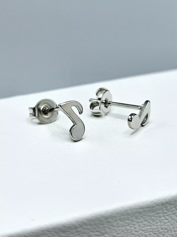 Ocelové náušnice Osminové noty