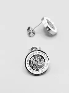 Ocelové náušnice - Strom života v kruhu