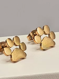 Ocelové náušnice - Tlapky v růžovém provedení