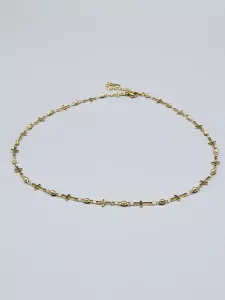 Ocelový náhrdelník - Křížky ve zlatém provedení (45 cm + 5 cm)