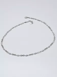 Ocelový náhrdelník - Nekonečno ve stříbrném provedení (45 cm + 5 cm)