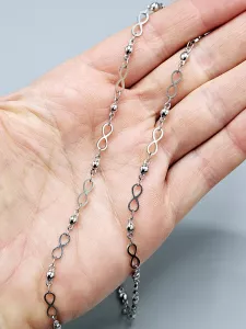 Ocelový náhrdelník - Nekonečno ve stříbrném provedení (45 cm + 5 cm)