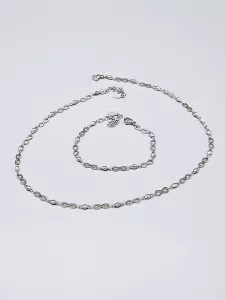 Ocelový náhrdelník - Nekonečno ve stříbrném provedení (45 cm + 5 cm)