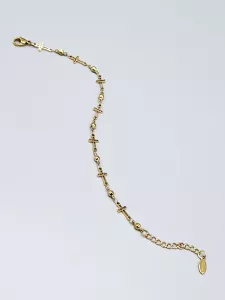 Ocelový náramek - Křížky ve zlatém provedení