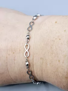 Ocelový náramek - Nekonečno ve stříbrném provedení