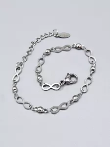 Ocelový náramek - Nekonečno ve stříbrném provedení