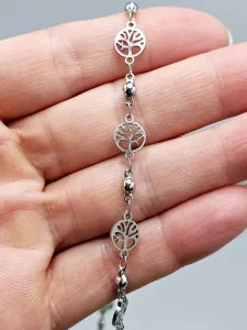 Ocelový náramek - Stromy života ve stříbrném provedení