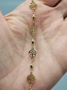 Ocelový náramek - Stromy života ve zlatém provedení