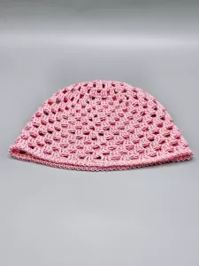 Ručně háčkovaná letní čepka růžová B1 (50 - 54 cm)