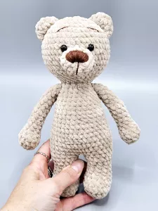 Ručně háčkovaný medvídek velký béžový 20 cm