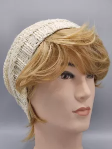 Ručně pletená merino čepice houmleska smetanová (56 - 64 cm)