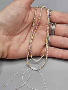 Miyuki Delica náramek na nohu shamballa - odstín jarní