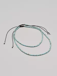 Miyuki Delica náramek na nohu shamballa - odstín tyrkysovo hnědá