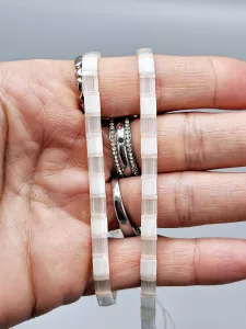 Miyuki Tila náramek na nohu shamballa - odstín smetanovo broskvová
