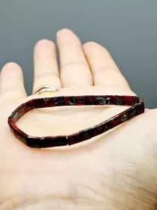 Miyuki Tila náramek - odstín červeno šedá 15 - 19 cm Miyuki Tila náramek - odstín červeno šedá 15 - 19 cm