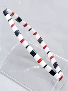Miyuki Tila náramek - odstín šedá s červenou a smetanovou 17 cm Miyuki Tila náramek - odstín šedá s červenou a smetanovou 17 cm