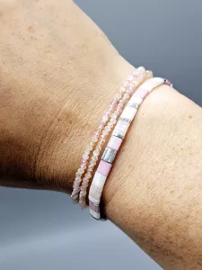 Miyuki Tila náramek - odstín smetanová s perlovým efektem 16 - 17 cm | 16,5 cm, 17,5 cm