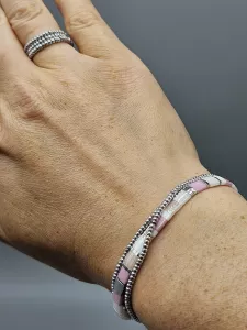 Miyuki Tila náramek - odstín smetanová s perlovým efektem 16 - 17 cm