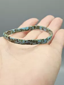 Miyuki Tila náramek - odstín tyrkysovo hnědá 15 - 19 cm