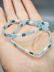 Miyuki Tila náramek - odstíny modré 17,5 a 18,5 cm