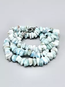 Náhrdelník Larimar AA sekaný 42,5 cm čisté kameny
