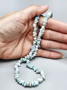 Náhrdelník Larimar AA sekaný 42,5 cm čisté kameny