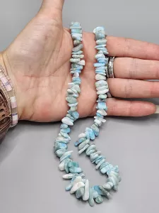 Náhrdelník Larimar AA sekaný 43 cm čisté kameny
