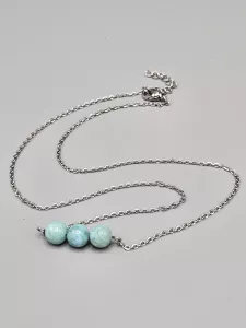 Náhrdelník Larimar - tři kuličky 7 mm Náhrdelník Larimar - tři kuličky 7 mm