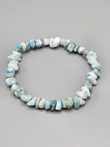 Náramek Larimar AA kvalita z čistých nepravidelných tvarů 20 cm
