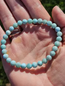 Náramek Larimar kuličky 6 mm Náramek Larimar kuličky 6 mm