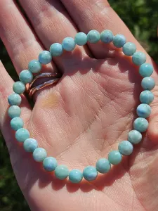 Náramek Larimar kuličky 6 mm Náramek Larimar kuličky 6 mm