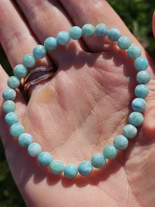 Náramek Larimar kuličky 6 mm Náramek Larimar kuličky 6 mm