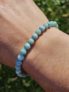 Náramek Larimar kuličky 6 mm Náramek Larimar kuličky 6 mm