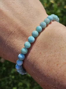 Náramek Larimar kuličky 6 mm Náramek Larimar kuličky 6 mm