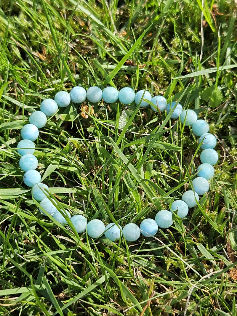 Náramek Larimar kuličky 6 mm