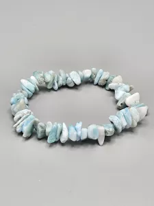 Náramek Larimar sekaný AA kvalita čisté kamínky 16 cm