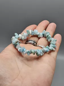 Náramek Larimar sekaný AA kvalita čisté kamínky 16 cm Náramek Larimar sekaný AA kvalita čisté kamínky 16 cm