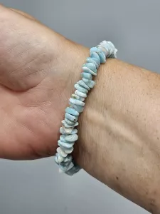 Náramek Larimar sekaný AA kvalita rovnoměrné kamínky - čisté Náramek Larimar sekaný AA kvalita rovnoměrné kamínky - čisté